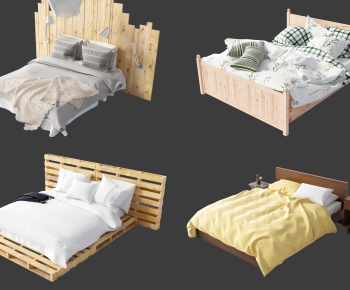 Modern Double Bed-ID:990359853