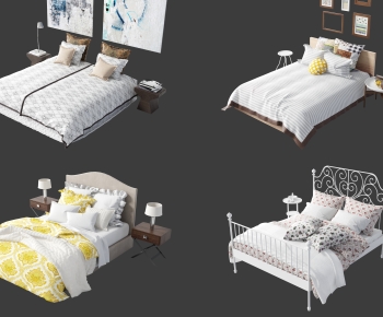 Modern Double Bed-ID:526628028