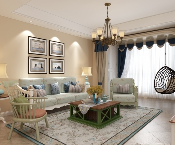 American Style Idyllic Style A Living Room-ID:838815935