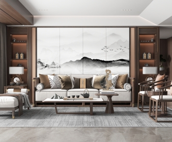 New Chinese Style A Living Room-ID:580120093