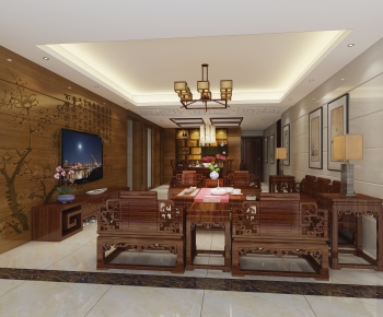 Chinese Style A Living Room-ID:902936941