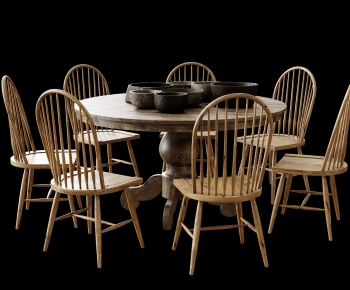 Southeast Asian Style Dining Table And Chairs-ID:539038902