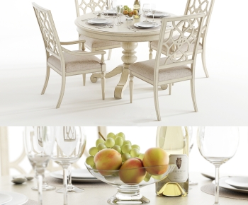 American Style Dining Table And Chairs-ID:215317011