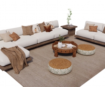 Wabi-sabi Style Sofa Combination-ID:623938084