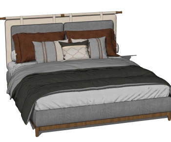 New Chinese Style Double Bed-ID:480602986