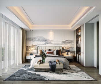 New Chinese Style Bedroom-ID:541423081