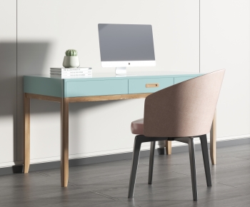 Modern Computer Desk And Chair-ID:358113059