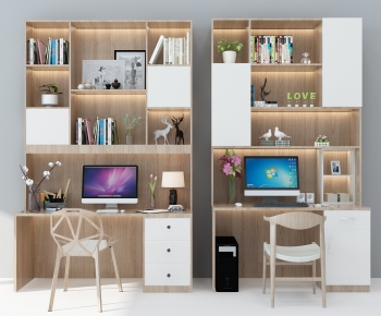 Nordic Style Computer Desk And Chair-ID:335932025