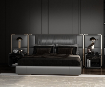 Modern Double Bed-ID:387682913