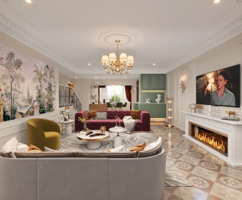 French Style A Living Room-ID:525623082