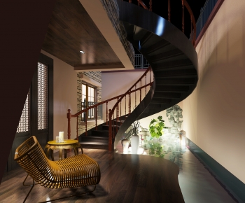 New Chinese Style Stairwell-ID:662249093