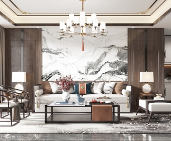 New Chinese Style A Living Room-ID:150688897