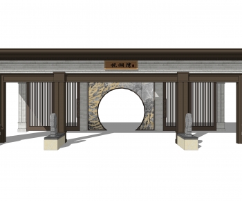 New Chinese Style Facade Element-ID:344140522