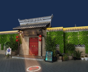 New Chinese Style Facade Element-ID:334286937