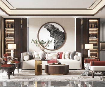 New Chinese Style A Living Room-ID:366009008