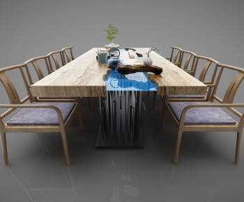 New Chinese Style Dining Table And Chairs-ID:746190516