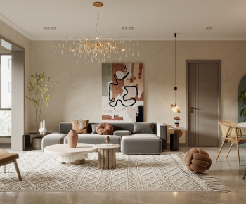 Wabi-sabi Style A Living Room-ID:819634913