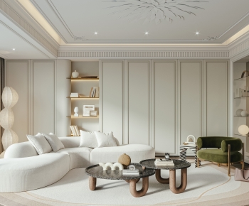 Modern Wabi-sabi Style A Living Room-ID:695880891