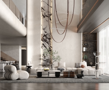 Modern Wabi-sabi Style A Living Room-ID:466531045