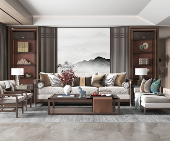 New Chinese Style A Living Room-ID:100244058