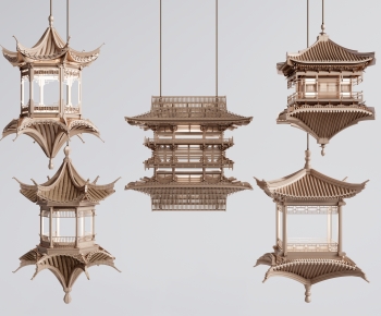 新中式古建筑吊灯、艺术吊灯-ID:689905888