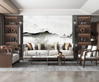 New Chinese Style A Living Room-ID:867006061