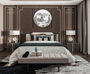 New Chinese Style Bedroom-ID:222424032