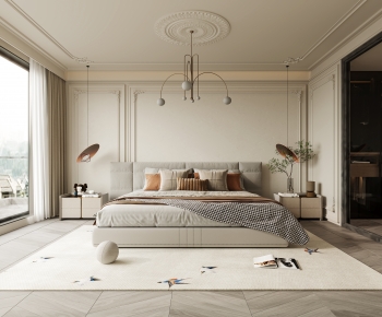 French Style Wabi-sabi Style Bedroom-ID:785223017