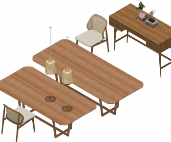 Japanese Style Dining Table And Chairs-ID:389184955