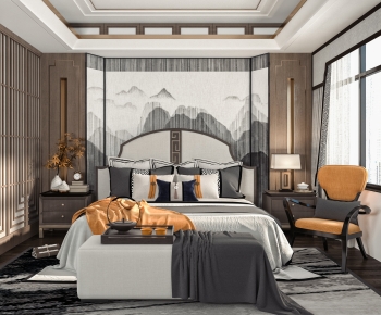 New Chinese Style Bedroom-ID:870842931