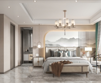 New Chinese Style Bedroom-ID:303627972