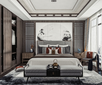 New Chinese Style Bedroom-ID:697408912