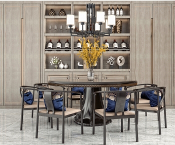 New Chinese Style Dining Table And Chairs-ID:335169085