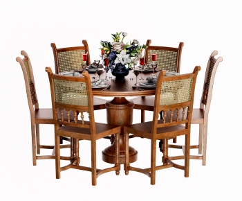 American Style Dining Table And Chairs-ID:198682073