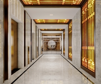 New Chinese Style Office Elevator Hall-ID:180722957