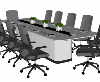 现代会议桌椅组合-ID:177901038