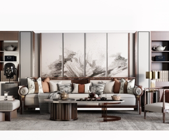New Chinese Style Sofa Combination-ID:872210985