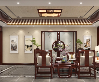 Chinese Style A Living Room-ID:905397892