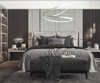 Modern Double Bed-ID:318814044