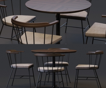 Industrial Style Dining Table And Chairs-ID:242041114