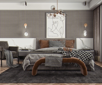 Modern Double Bed-ID:255688912