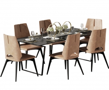 Modern Dining Table And Chairs-ID:879411942