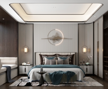 New Chinese Style Bedroom-ID:455445055