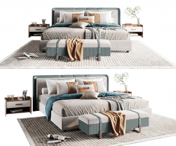 Modern Double Bed-ID:870456939