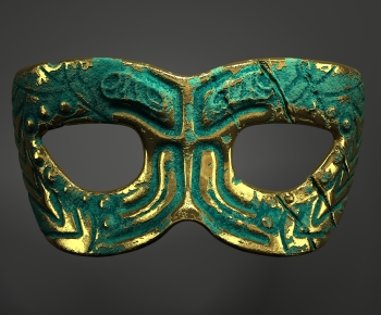 中式黄金青铜面具-ID:471807964