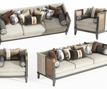 New Chinese Style Three-seat Sofa-ID:458206898