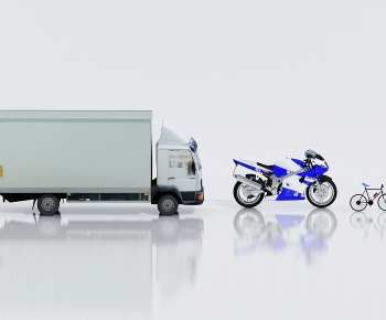 现代箱体货车，摩托车，自行车-ID:299900051