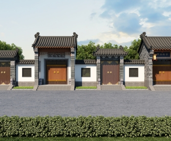 New Chinese Style Facade Element-ID:854809361