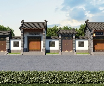 新中式庭院大门门面门头-ID:1315667