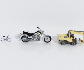 现代摩托车，挖掘机，铲车，自行车-ID:660291915